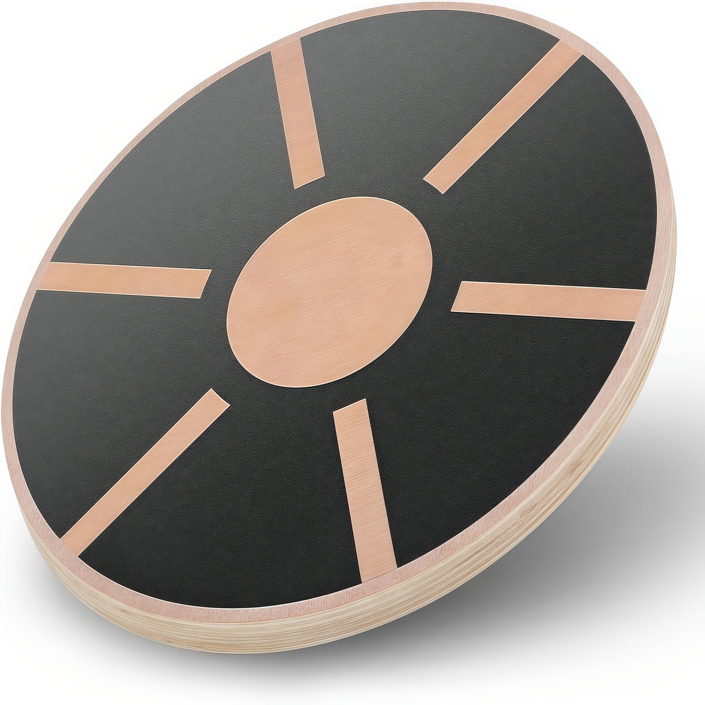 15.6" Wooden Wobble Balance Board - 360° Rotating Stability Trainer with Non-Slip Surface, 330lb Capacity & Dual Handles for Core Workouts, Physical Relax, Home Gym - Pink/Black, Stability Training Tool, Textured Surface, Du