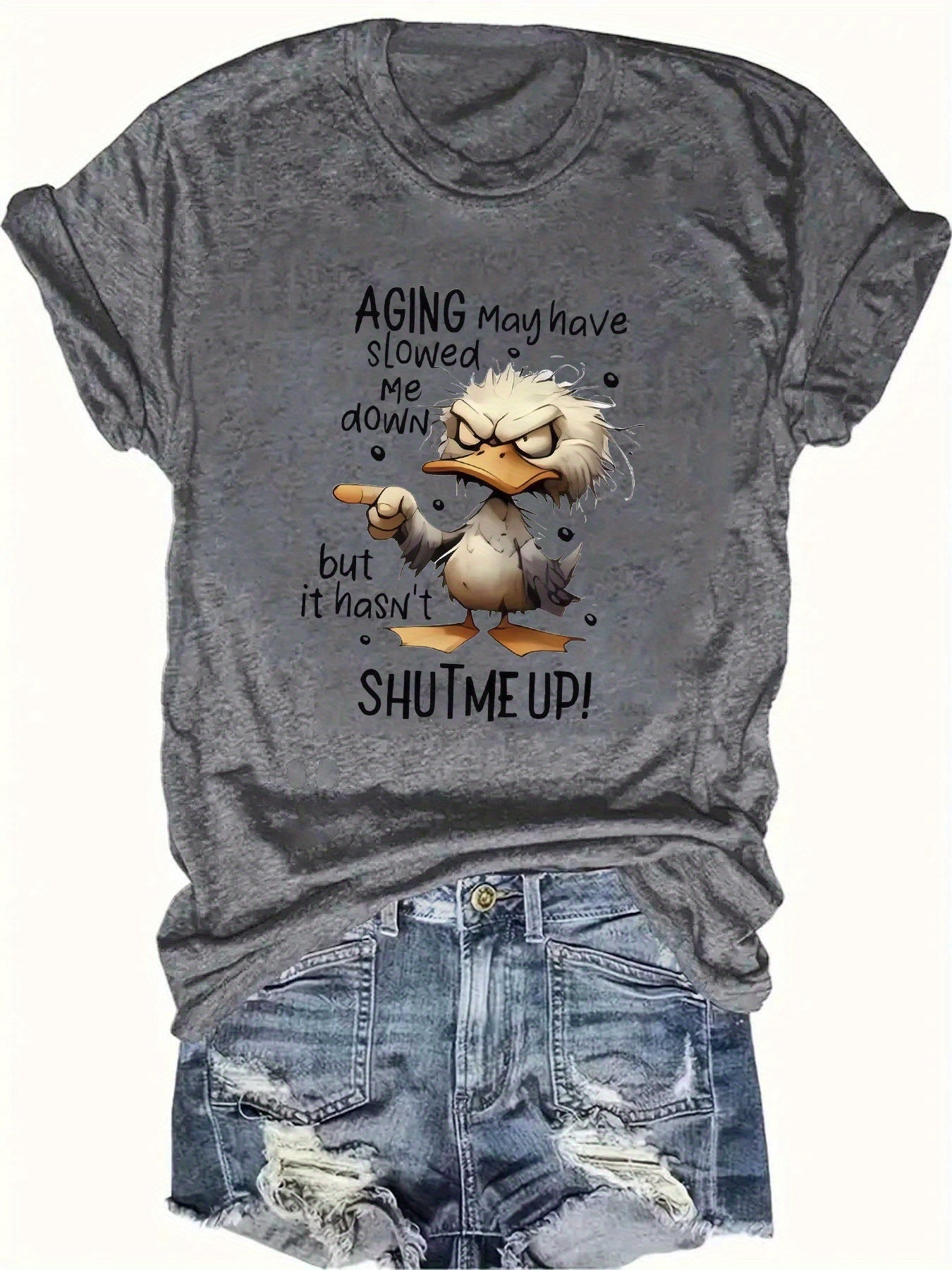 2025 Summer Collection, Women's Short Sleeve Casual Print Round Neck Top, Elegant